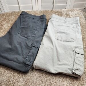RedHead Mens Cargo Pants Bundle 46x30 Grey Khaki Utility Workwear Lot of 2